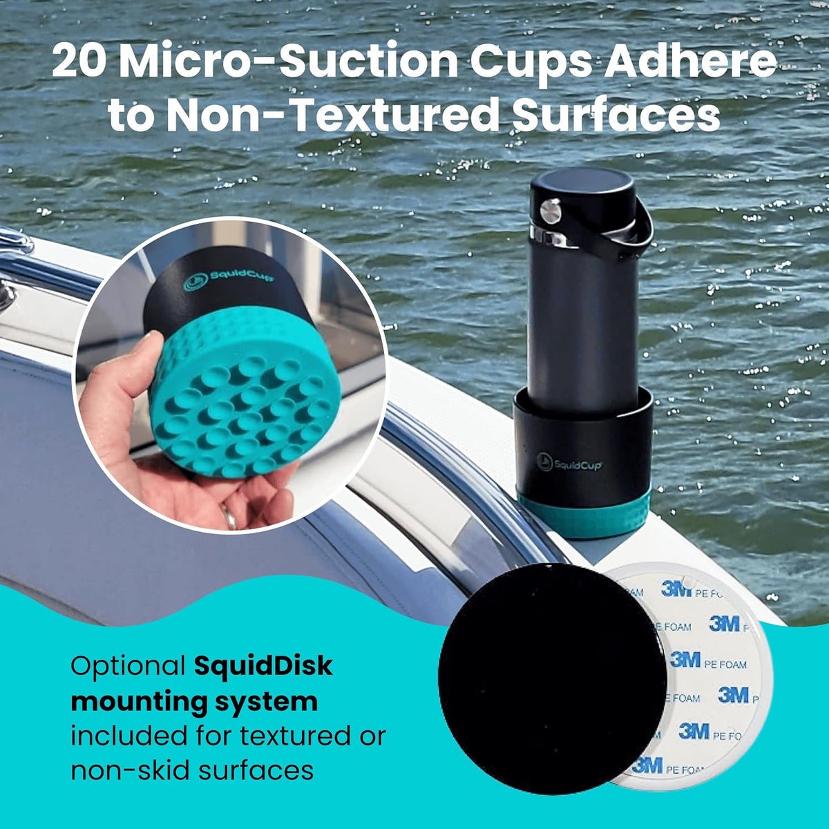 Non-Tipping Cup Holder for Boat - Anti-Spill Suction 12-30 oz