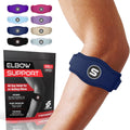 Sleeve Stars Tennis Elbow Brace for Men & Women, Elbow Brace for Tendonitis, Tennis Elbow Strap, Golfers Elbow Brace, Elbow Support Wrap for Tennis Elbow Relief, Fits 9"-23" (Pair/Navy Blue)