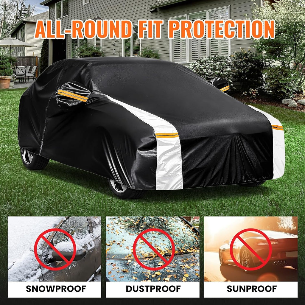 Nissan Maxima Car Cover 100% Waterproof All Weather, Gift with Towel, 10 Sedan Layers Car Cover Custom Fit 1988-2026 Nissan Maxima, Full Exterior Covers Rain Sun UV Protection with Door Zipper.
