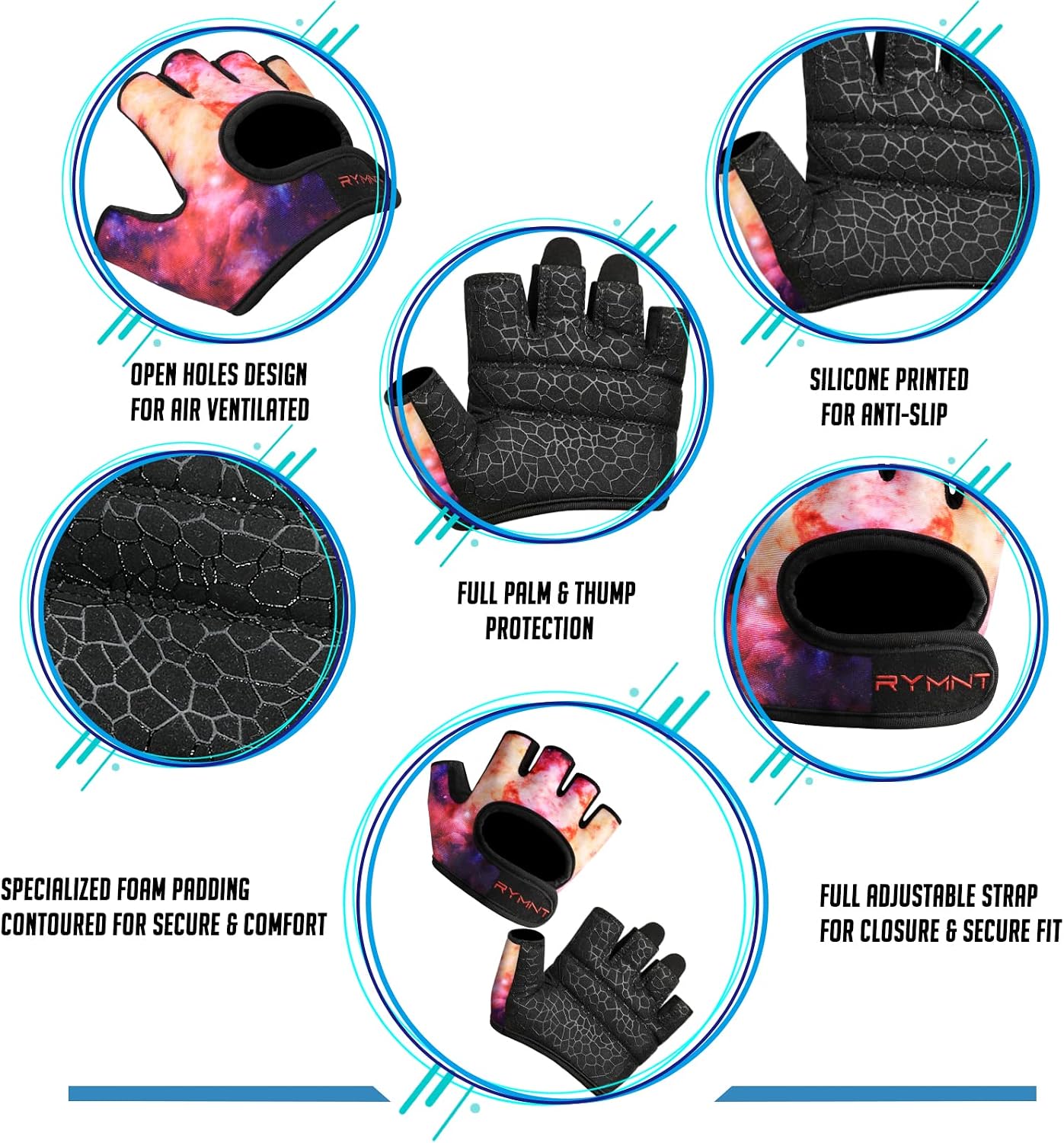 Short Workout Gloves for Women Men, Weight Lifting Gloves Full Palm Pads