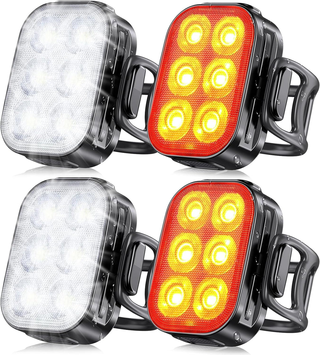 Zewdov Bike Lights for Night Riding, Rechargeable Bike Light Front and Back
