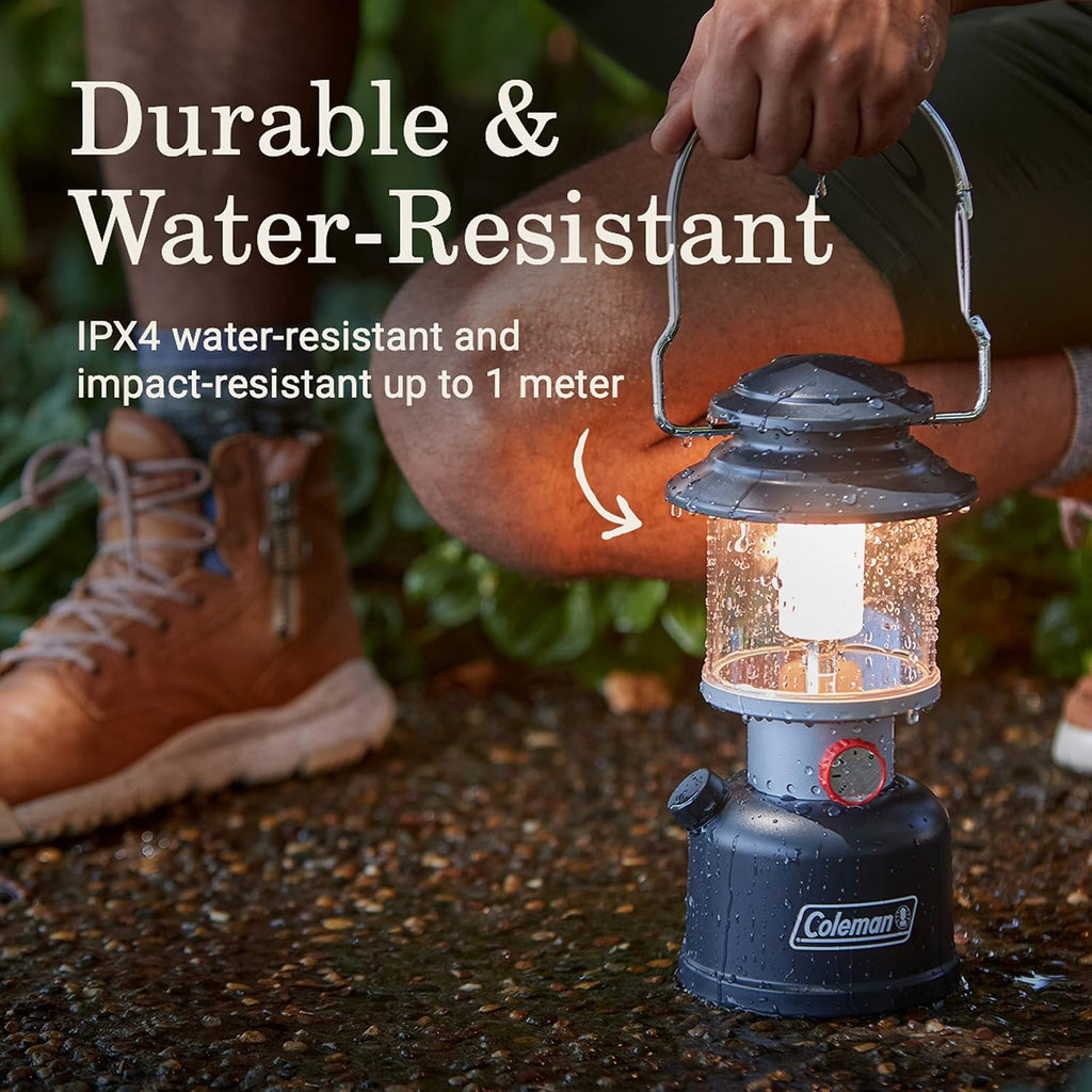 Coleman Classic Rechargeable LED Lantern, Impact & Water-Resistant Lantern with Carabiner Handle & Charging Ports, Great for Camping, Power Outage, Emergencies, & More