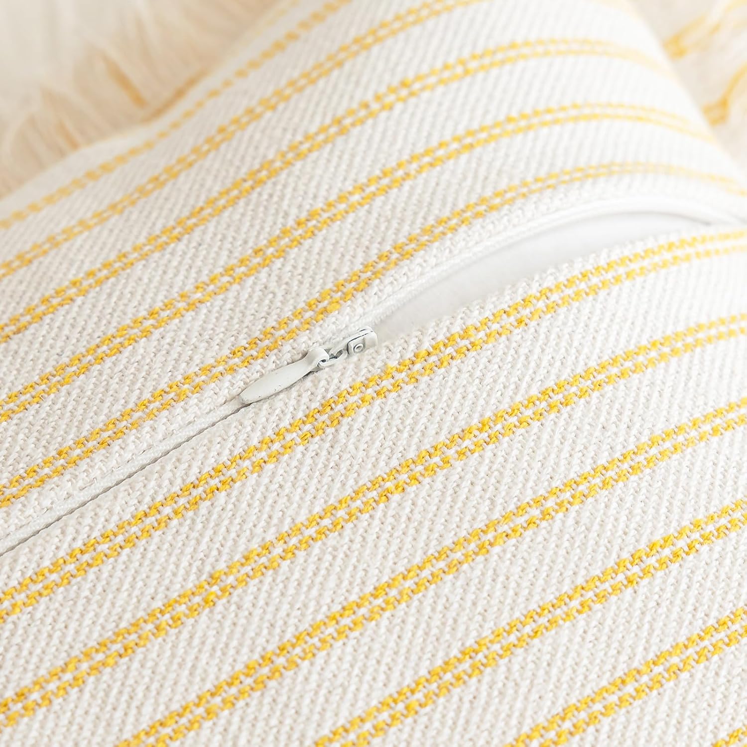 YEENAASY Throw Pillow Covers 18x18 Boho Striped Pillow Cases with Tassel