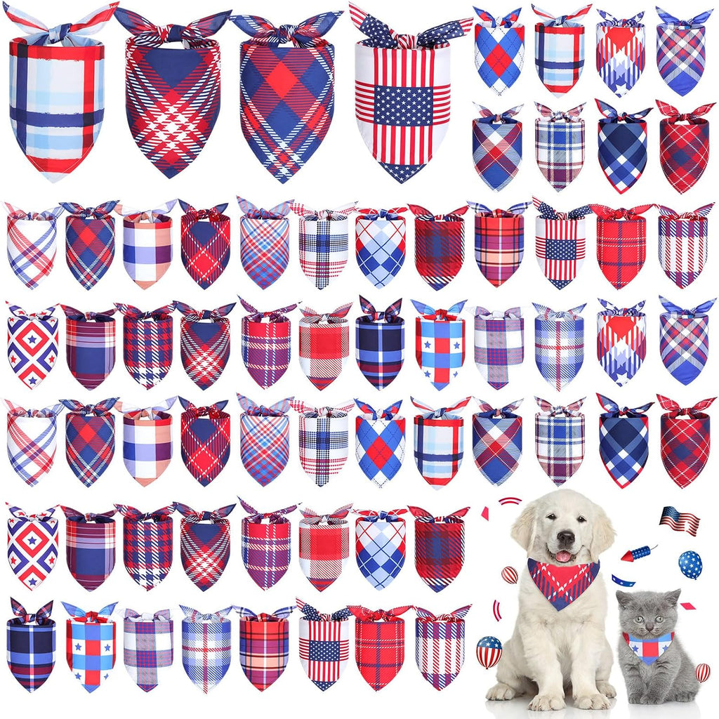 Geyoga 60 Pcs Dog Bandanas Bulk Summer, Pet Scarf Bibs for Dogs Cats