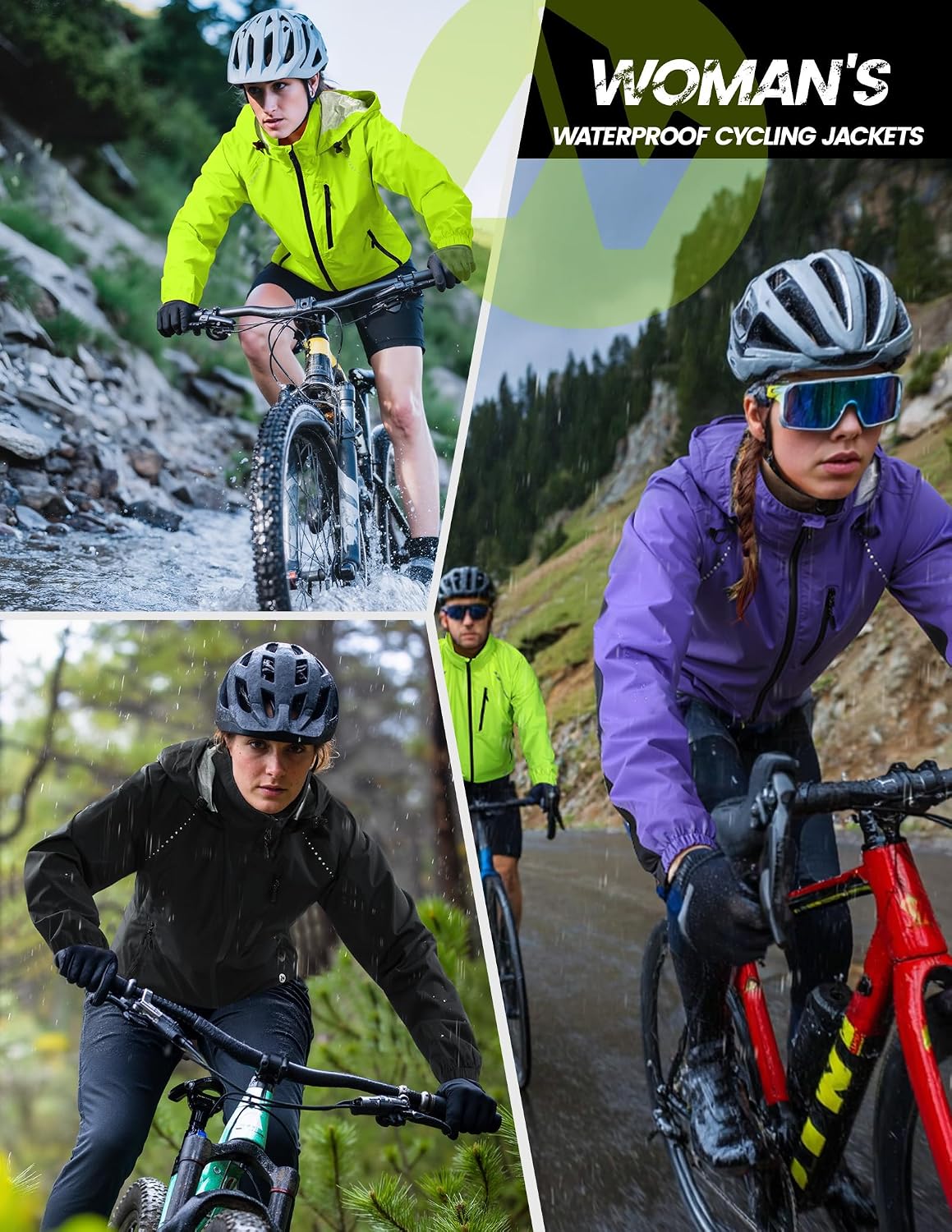 Nepest Womens Cycling Rain Jackets Biking Windbreaker with Hood UPF 50+
