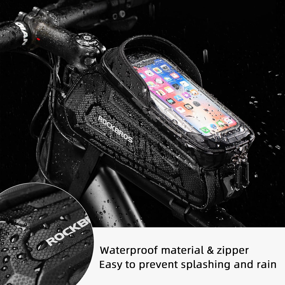 ROCKBROS Bike Phone Bag Waterproof EVA Hard Shell Water-resistant