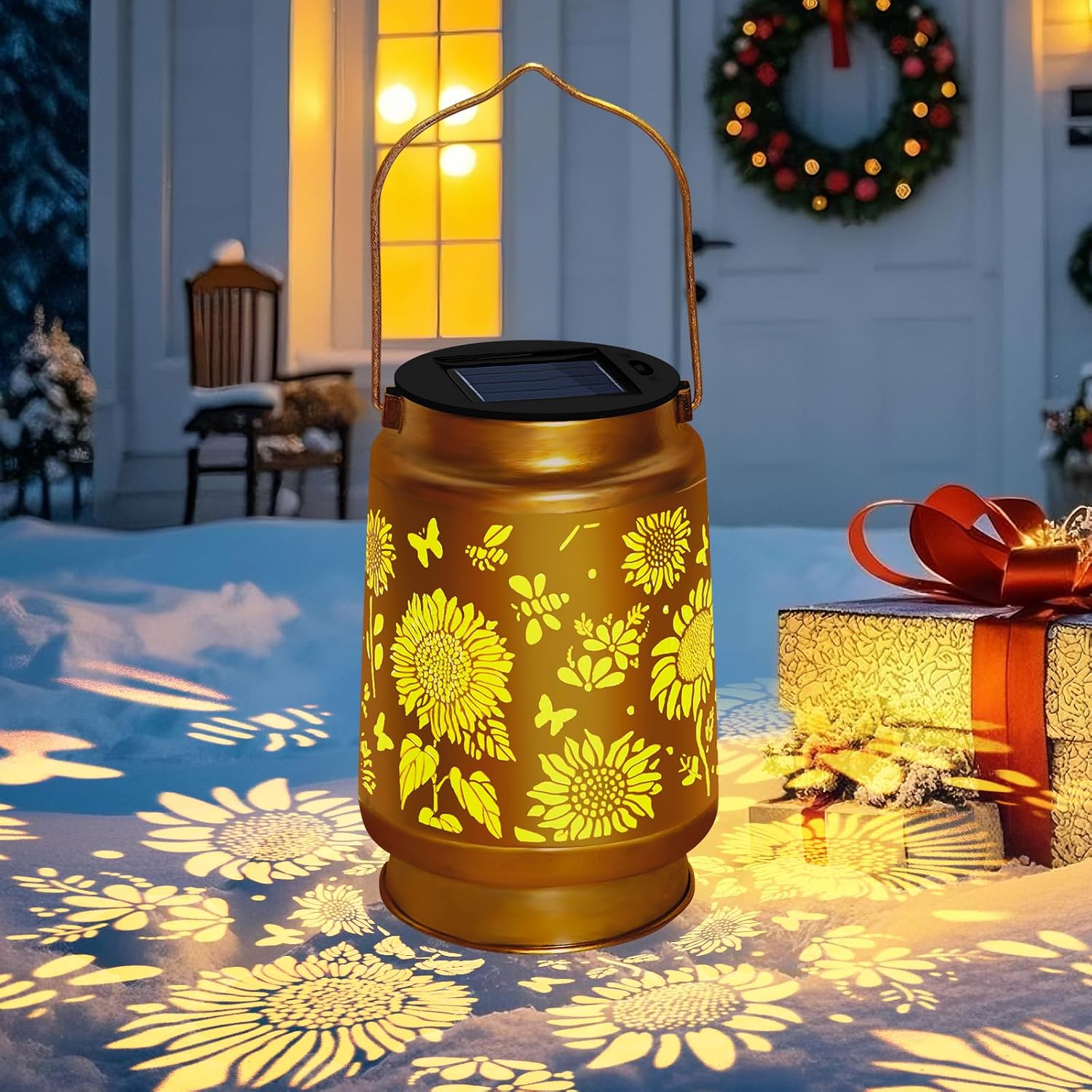 Solar Garden Lights Outdoor Decor,Sunflower Solar Lantern Waterproof