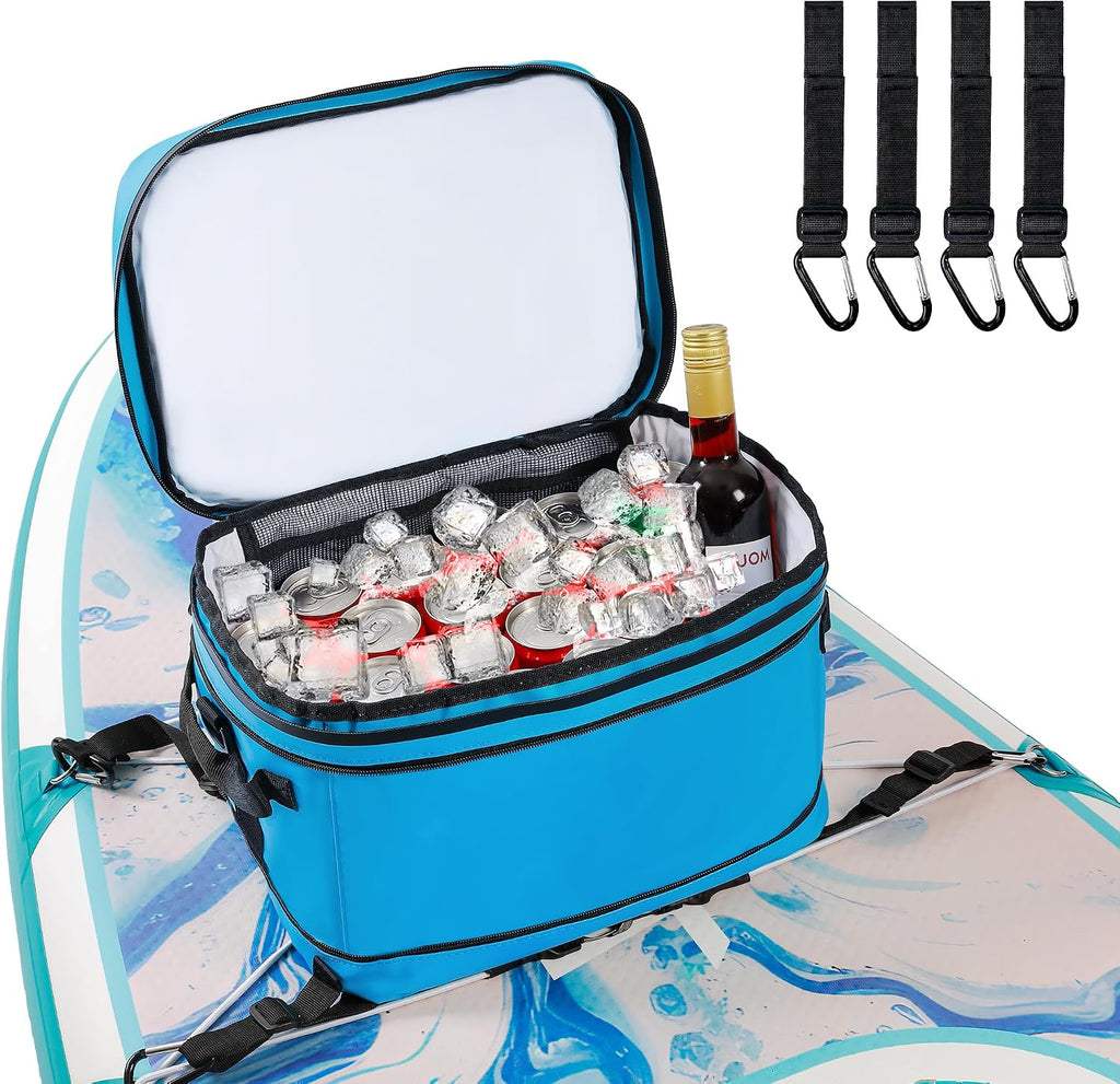 UPWELL Paddle Board Accessories, Waterproof SUP Cooler Bag with TPU Zipper, PVC Dry Bag, 30 Cans Surf Kayak Cooler Bag for Paddle Board, Kayak