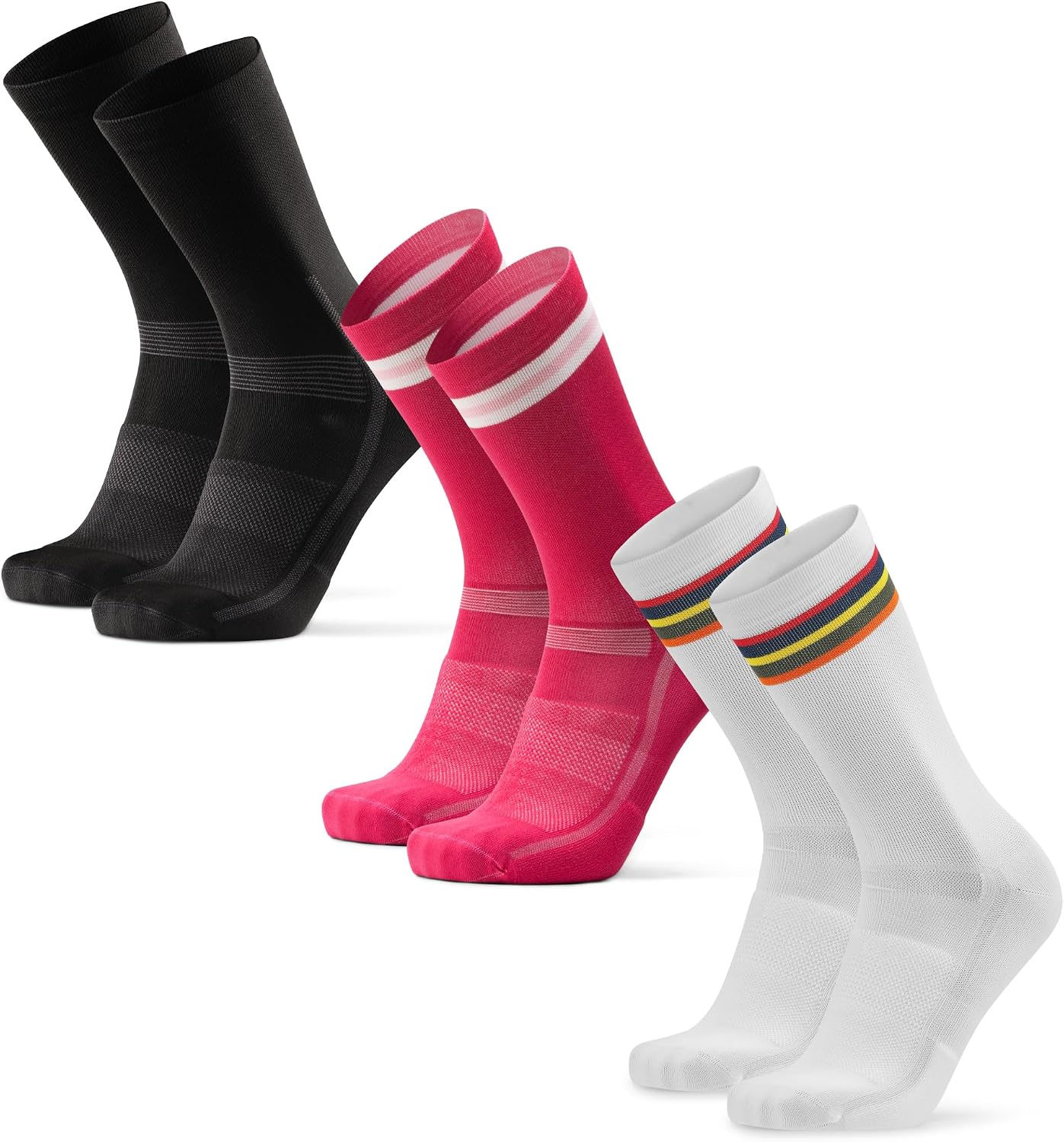 DANISH ENDURANCE Crew Cycling Socks, Fast-Dry & Cushioned, 3 & 5-Pack