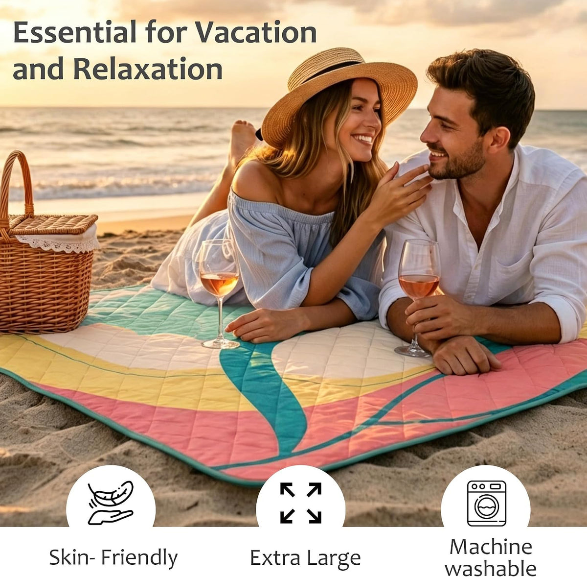 Exclusivo Mezcla Extra Large Waterproof Foldable Picnic Blanket