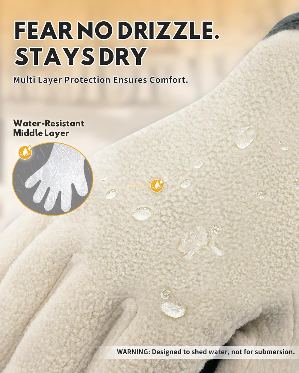 Winter Warm Gloves for Women - Fashion Style Windproof Cuffs Soft fleece - Touchscreen Thermal Flexible Gloves