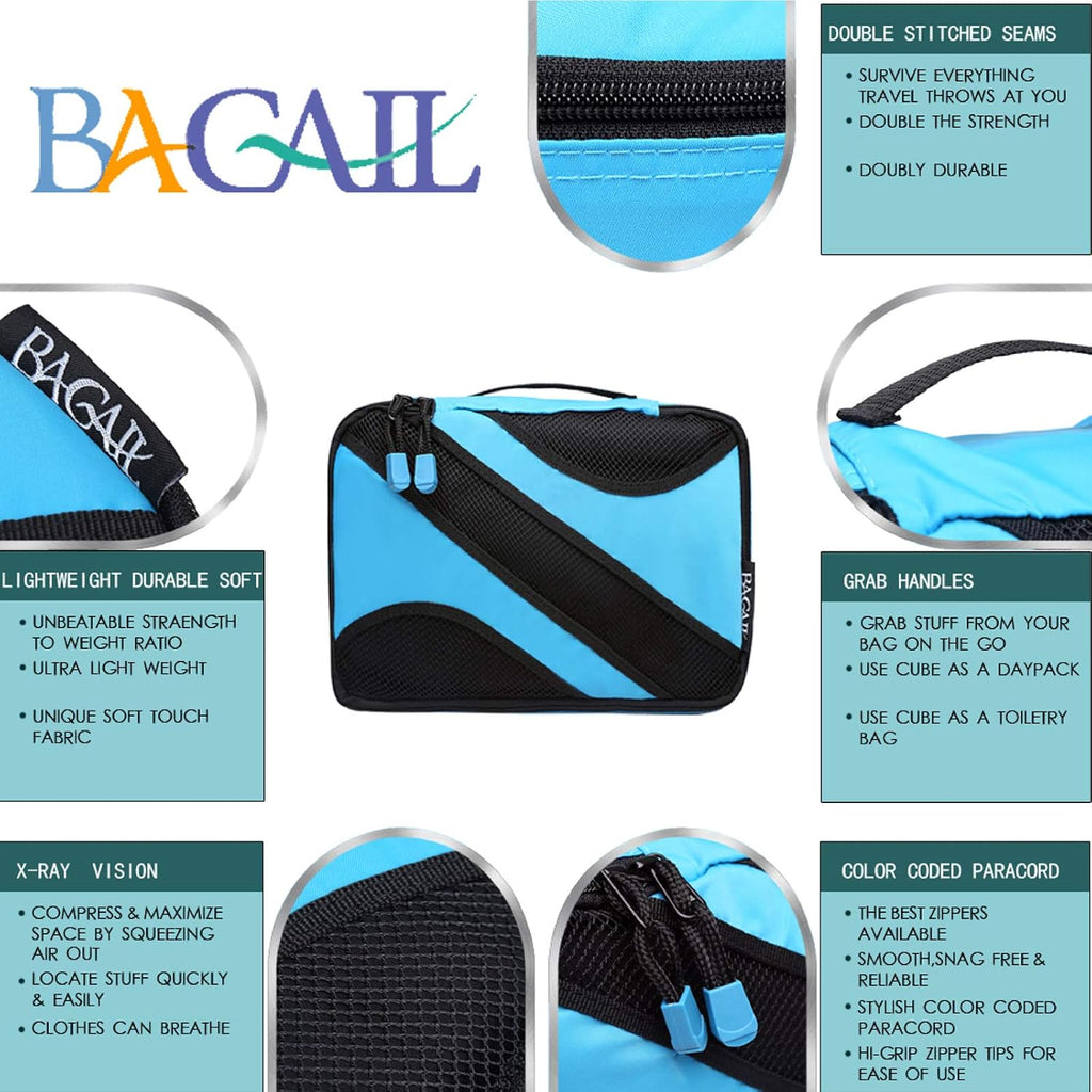 BAGAIL 6 Set Packing Cubes,Travel Luggage Packing Organizers