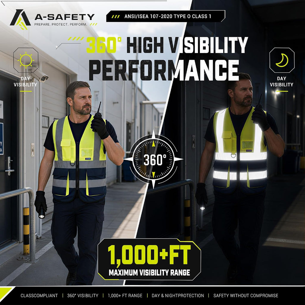 A-SAFETY High Visibility Reflective Safety Vest Customize Logo (XS-8XL)