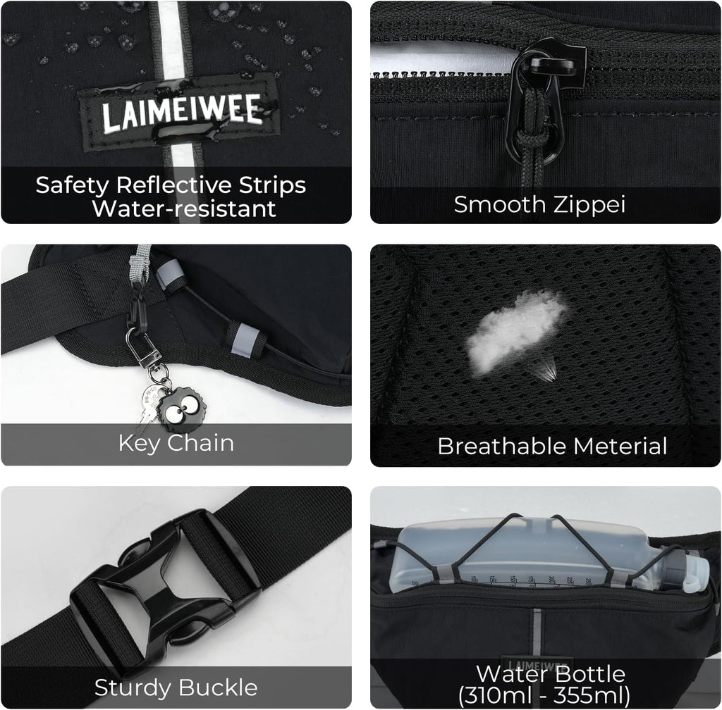 2L Fanny Pack for Women Men, Anti‑theft Waist Bag with RFID Blocking