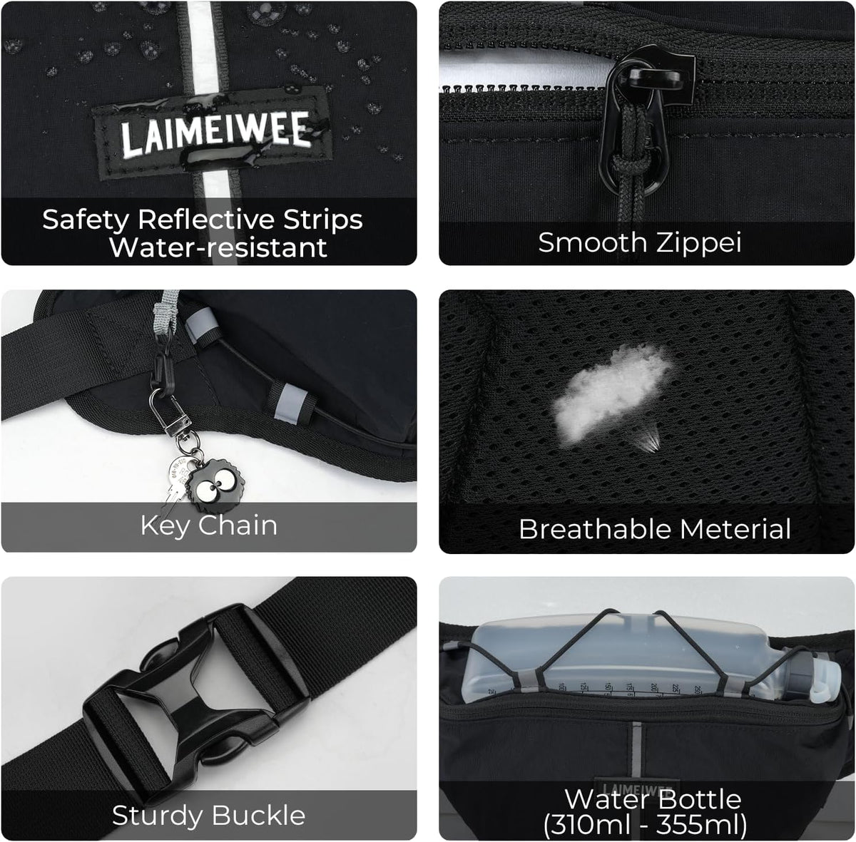 2L Fanny Pack for Women Men, Anti‑theft Waist Bag with RFID Blocking