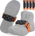 Ice Cleats Mid-Sole Snow Traction Cleats for Walking on Snow and Ice Anti Slip Rotatable Crampons Ice Shoes Grippers 7 Tungsten Studs for Women Men Outdoor/Indoor Jogging Hiking
