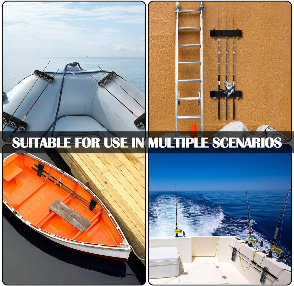 Blueweenly 4 Pcs Vertical Mount Fishing Rod Holders for Boat Vertical Fishing Rod Rack for Storage Pole Strap for Boat Deck
