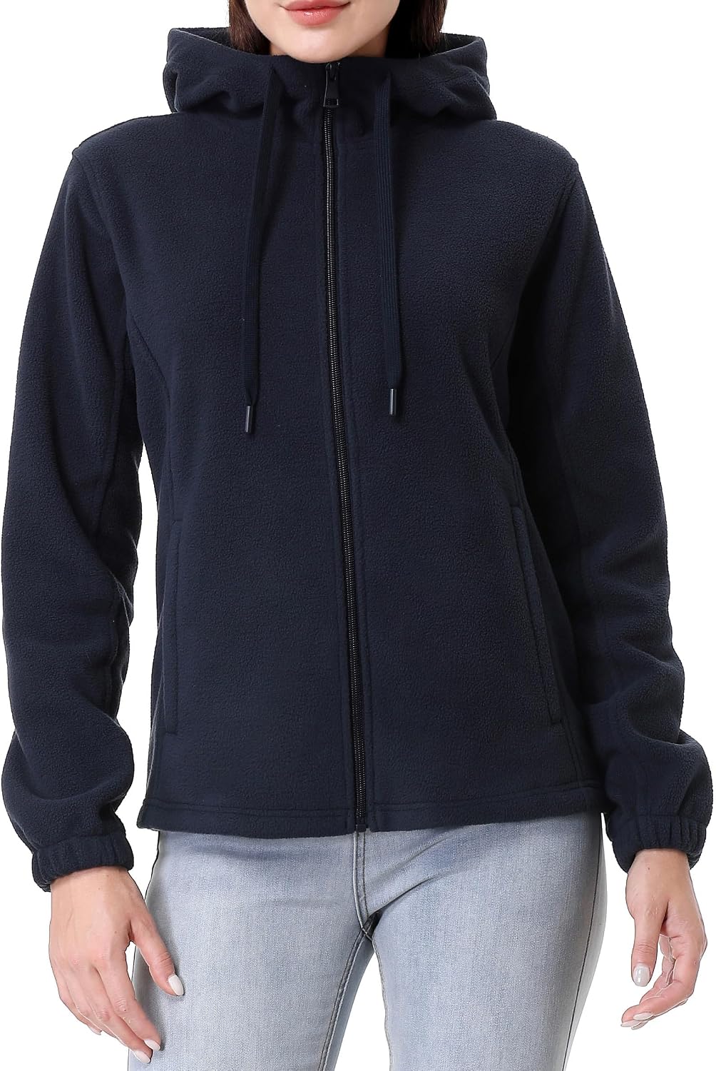 GIMECEN Women's Soft Polar Fleece Jacket Full Zip Hooded Sweatshirts