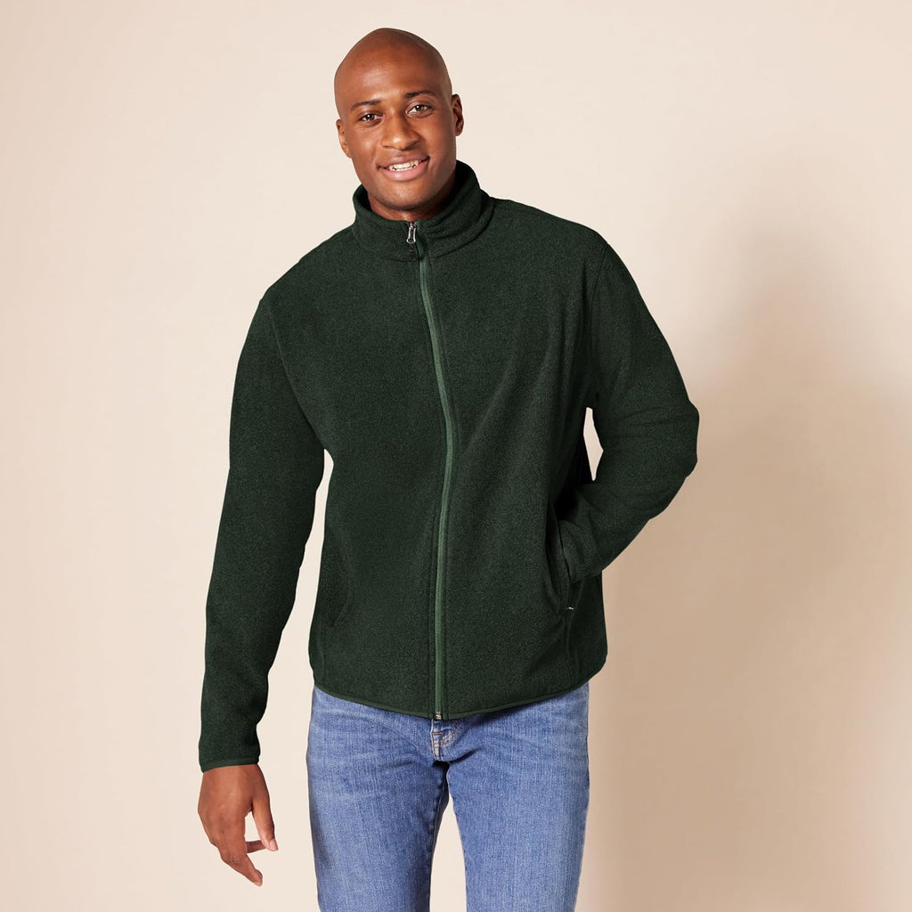 Amazon Essentials Men's Full-Zip Polar Fleece Jacket with Zippered Pockets for Cold Outdoor Weather (Available in Big & Tall)