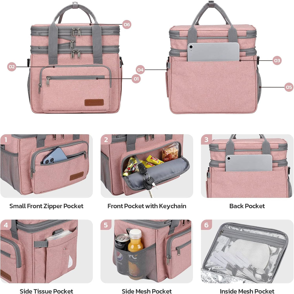 Maelstrom 23L Insulated Lunch Box, Expandable Double Deck Cooler Bag