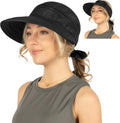 SUN CUBE Womens Sun Hat UV Protection Wide Brim Zip-Off Golf Visor