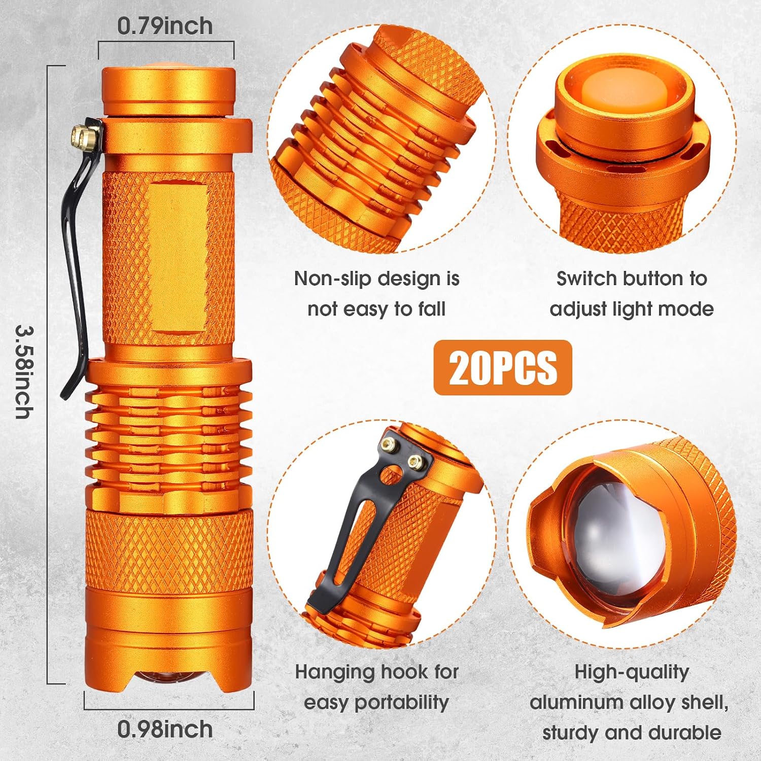 Fumete 20 Pack Mini LED Tactical Flashlights