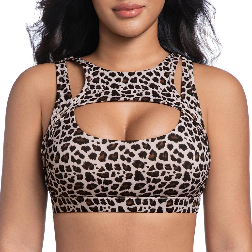 Betaven Push up Sports Bra for Women Sexy Hollow Crop Tops with Removable Cups Workout Fitness Yoga Bra Medium Support