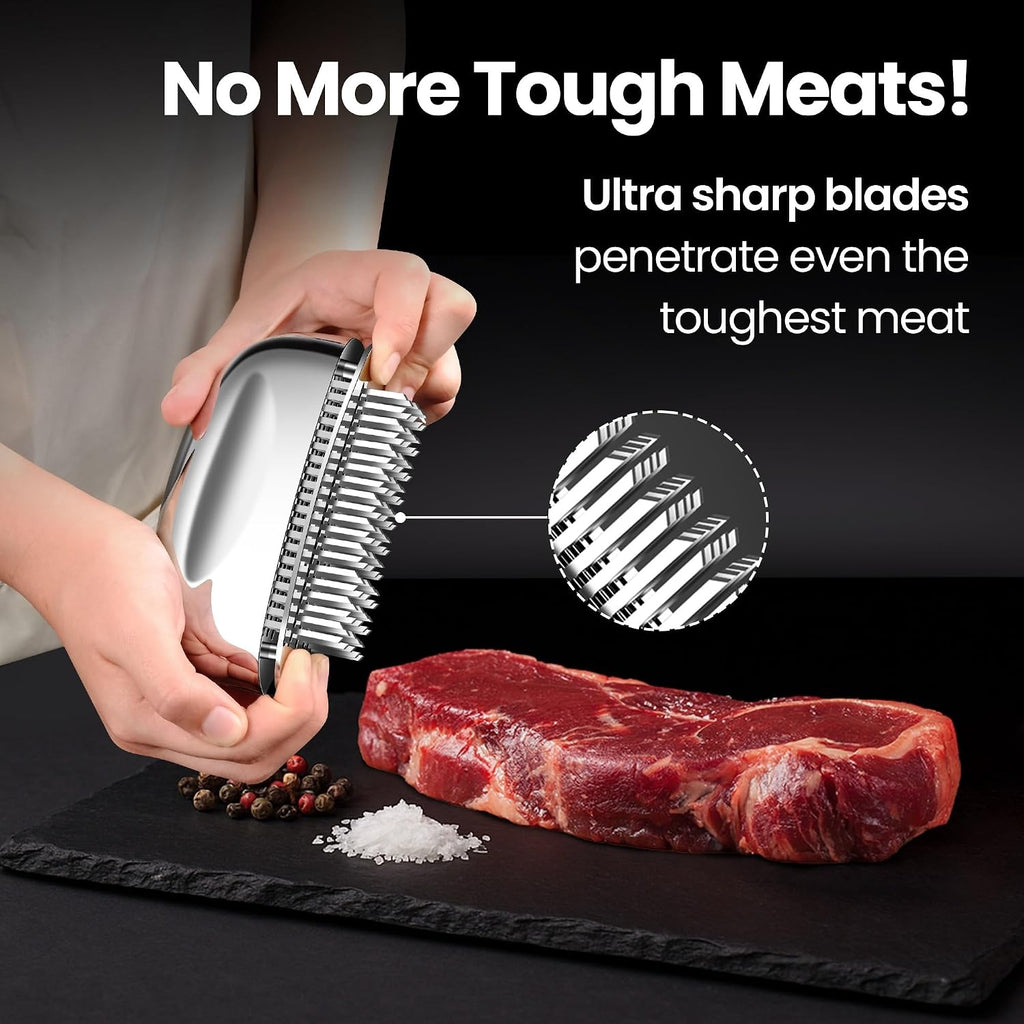 Gourmet Easy Meat Tenderizer Tool with 60 Stainless Steel Sharp Needles