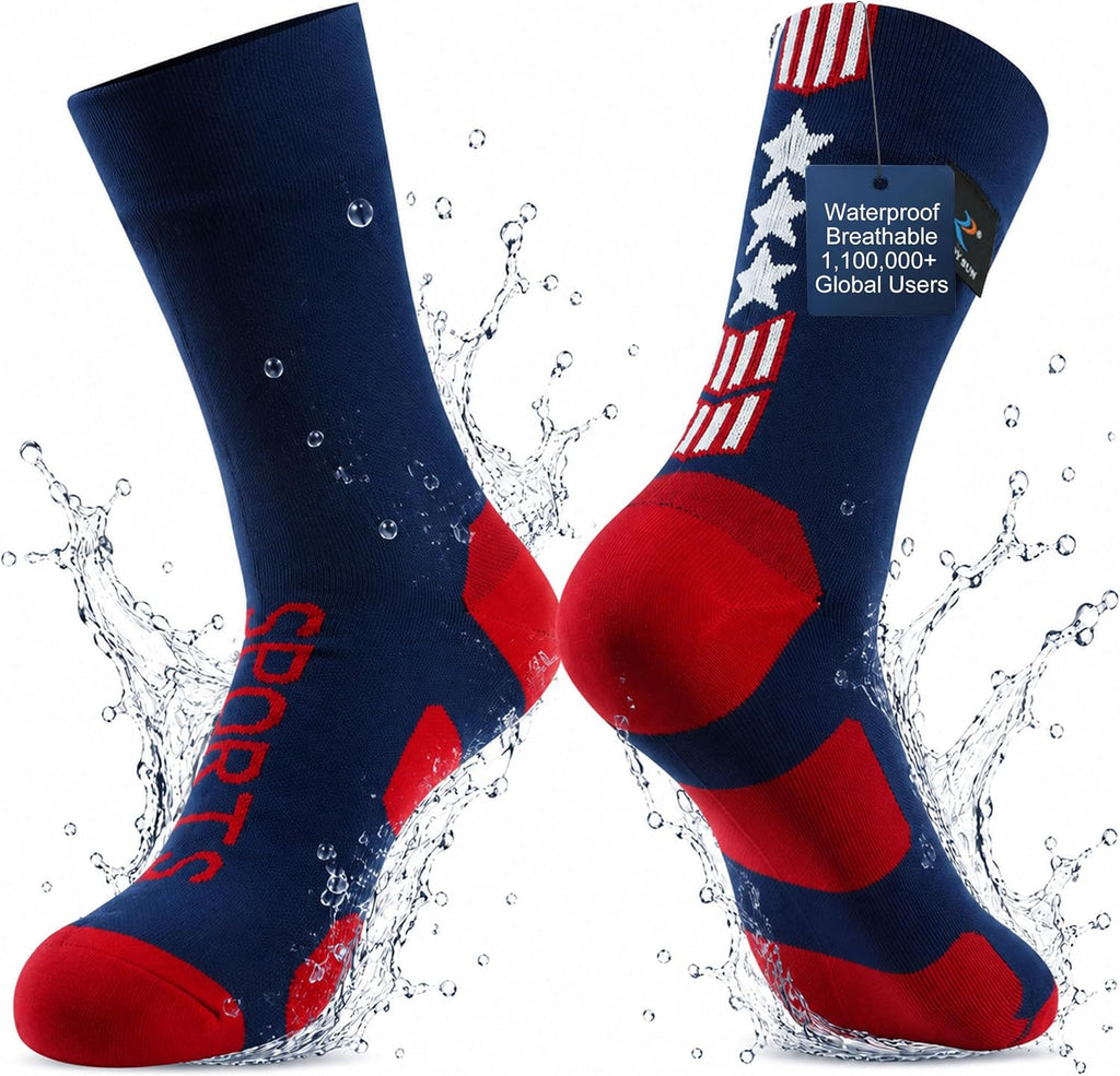 RANDY SUN Waterproof Breathable Socks, [SGS Certified] Unisex Skiing Trekking Hiking Wading Trail Socks