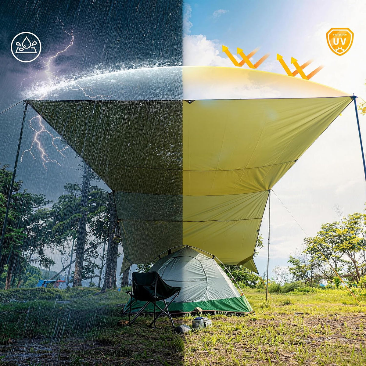 GEERTOP 17 x 10 ft Camping Tarp, Waterproof Rain Fly