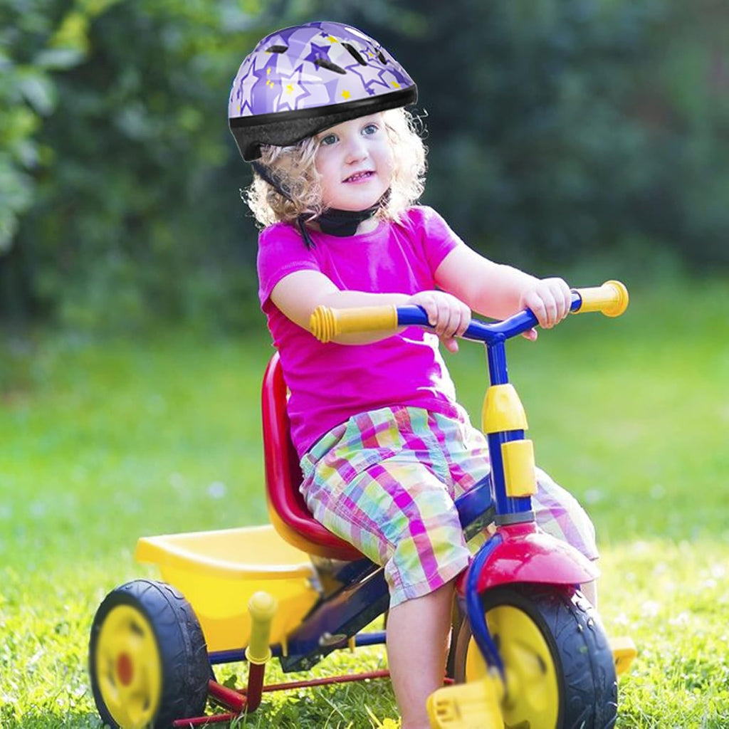 Lamsion Adjustable Kids Bike Helmet with Knee Elbow Wrist Pads, Ages 3-8