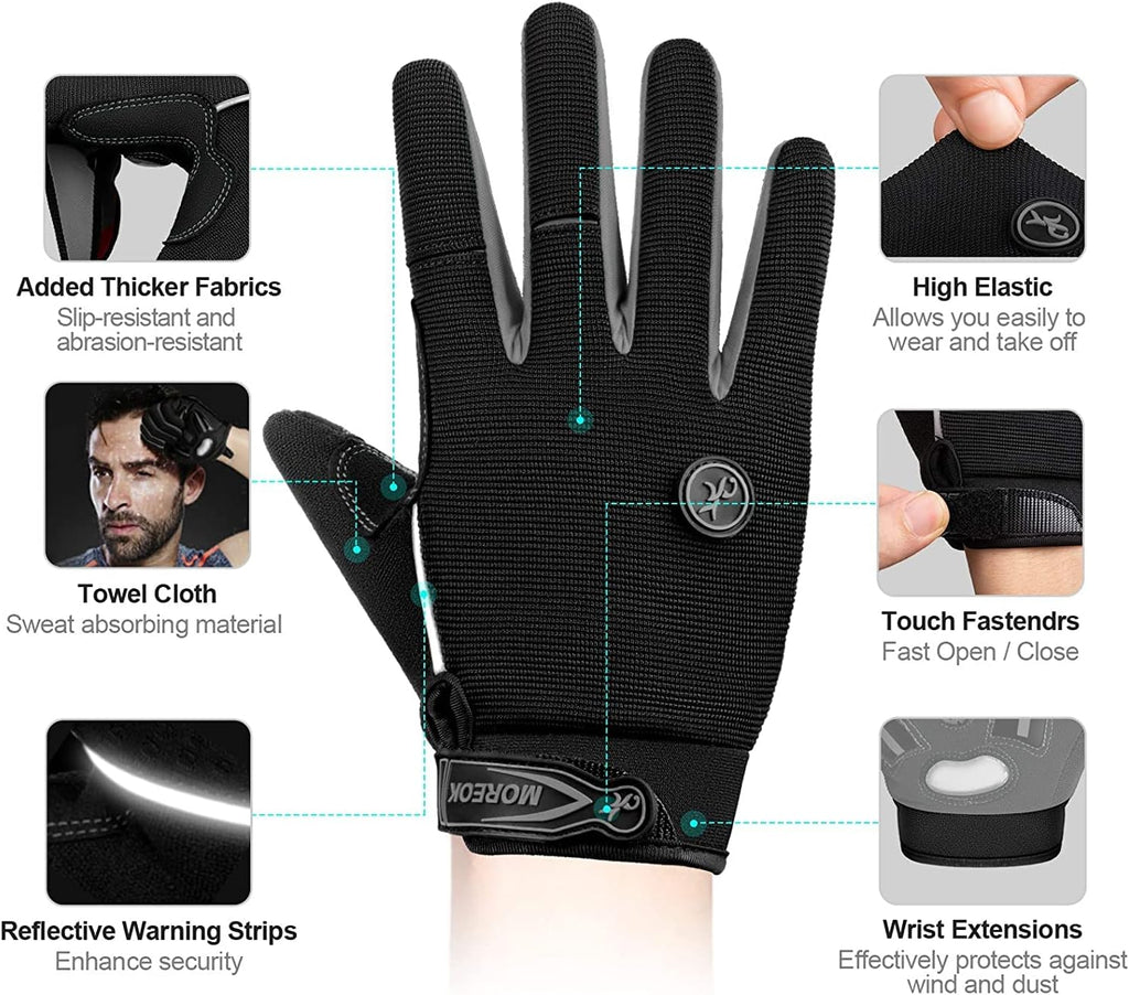 Cycling Gloves Men Women,Touchscreen Full Finger Mountain Bike Gloves