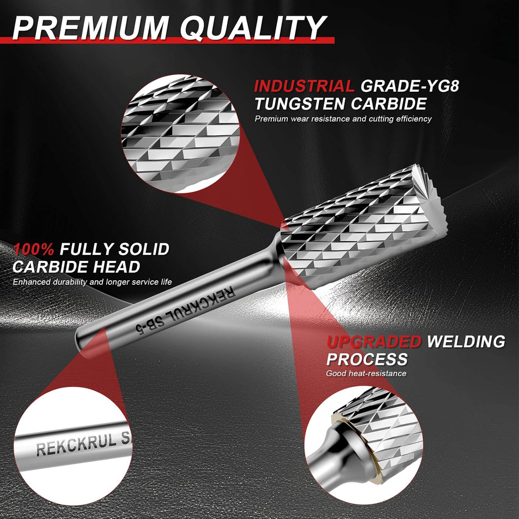 Professional Tungsten Carbide Rotary Burr Bit SB-5 with 1/4" Shank