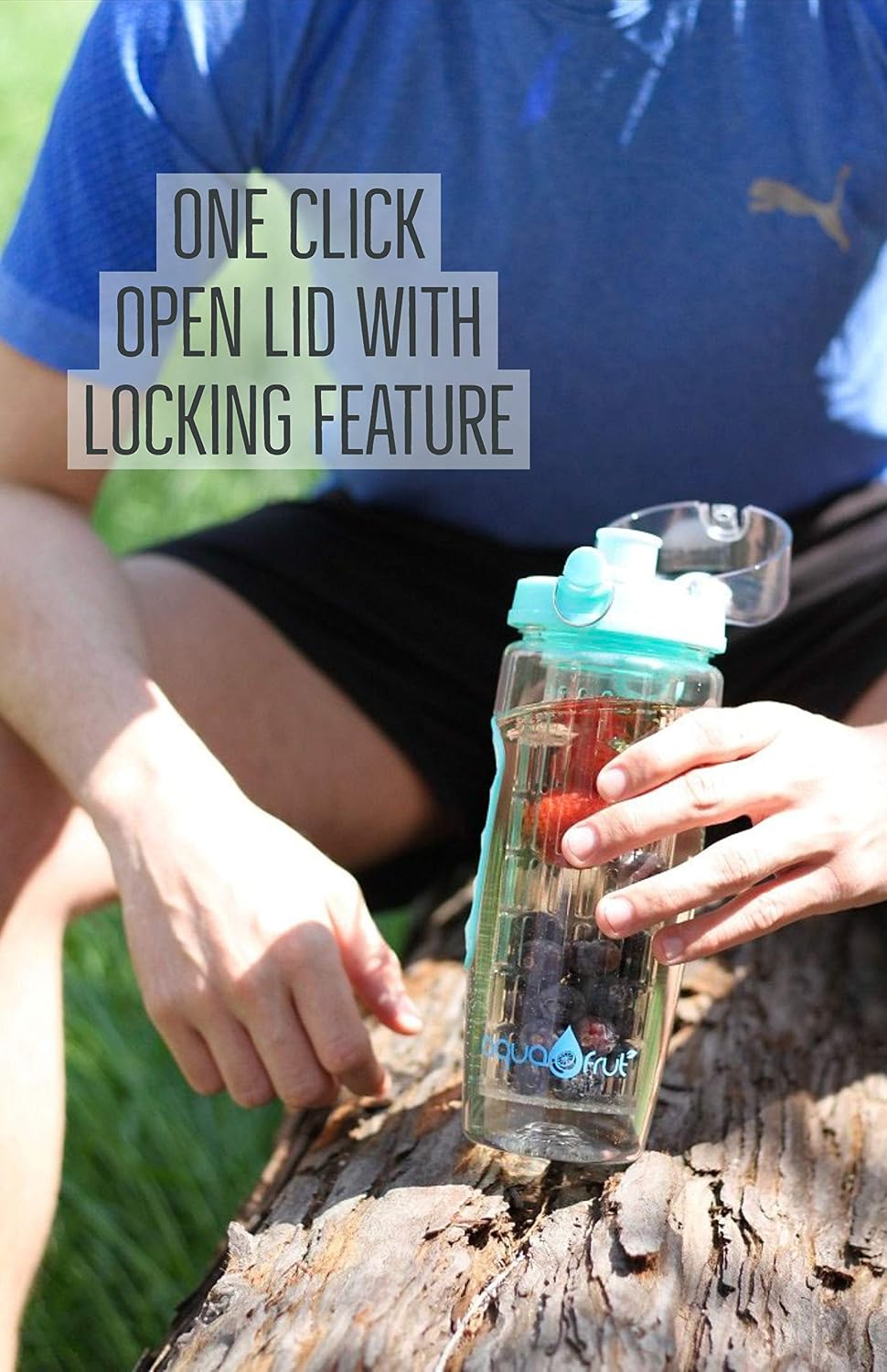 AquaFrut 32 OZ Fruit Infuser Water Bottle, BPA-Free Tritan Infusion Bottle