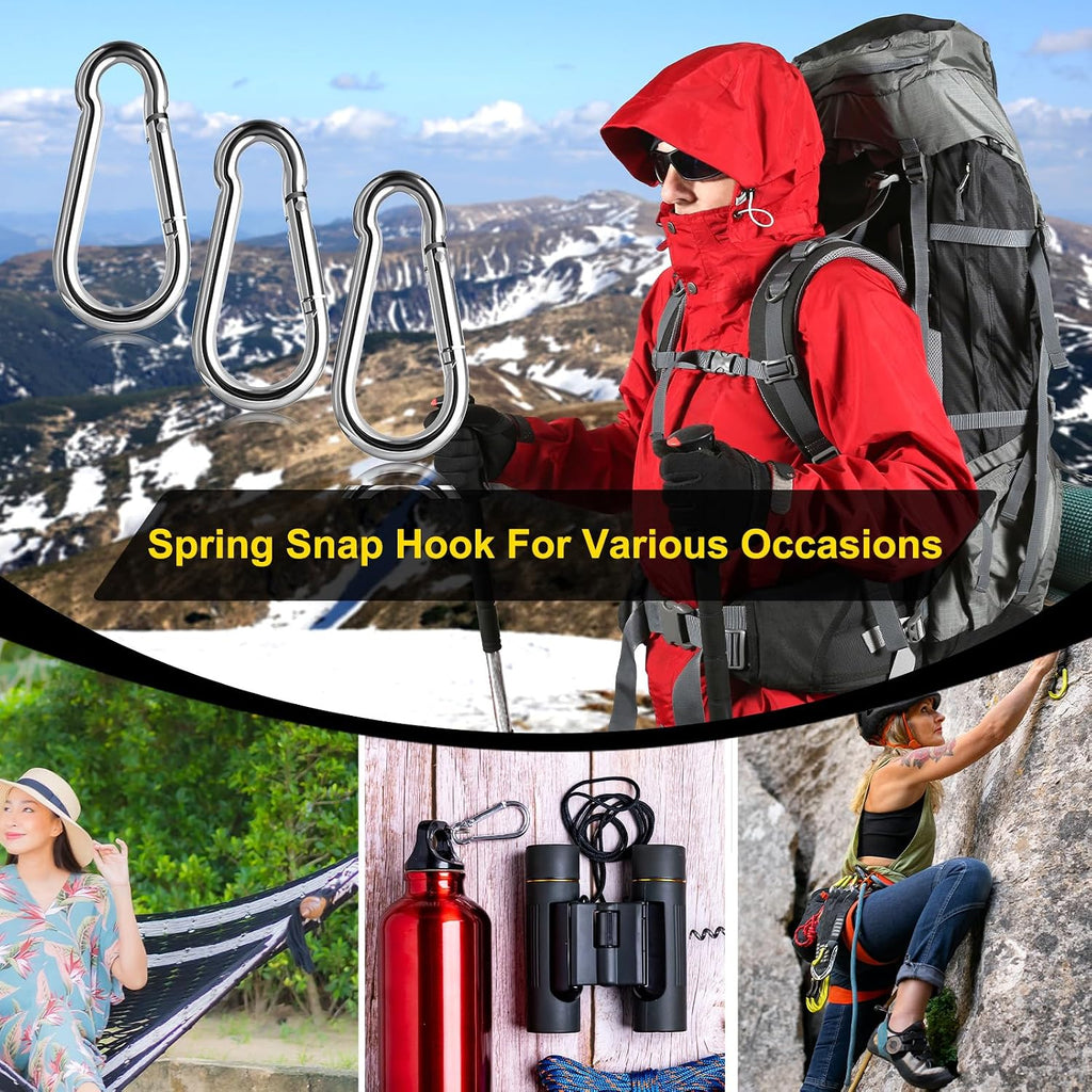 30 Pcs 3" Spring Snap Hook, M8 5/16" Heavy Duty Carabiner Clips
