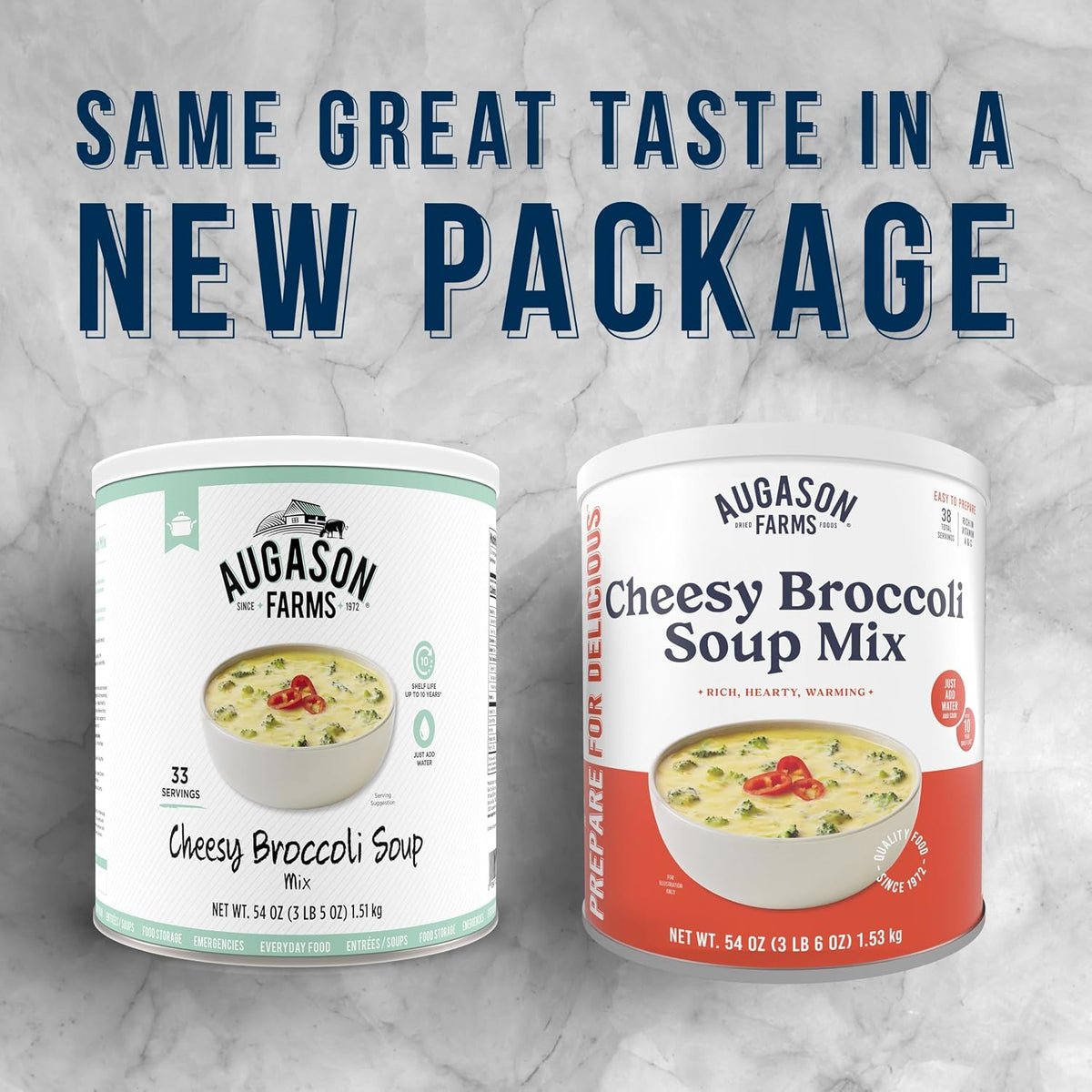 Augason Farms Cheesy Broccoli Soup Mix Emergency Food Supply, 38 Servings
