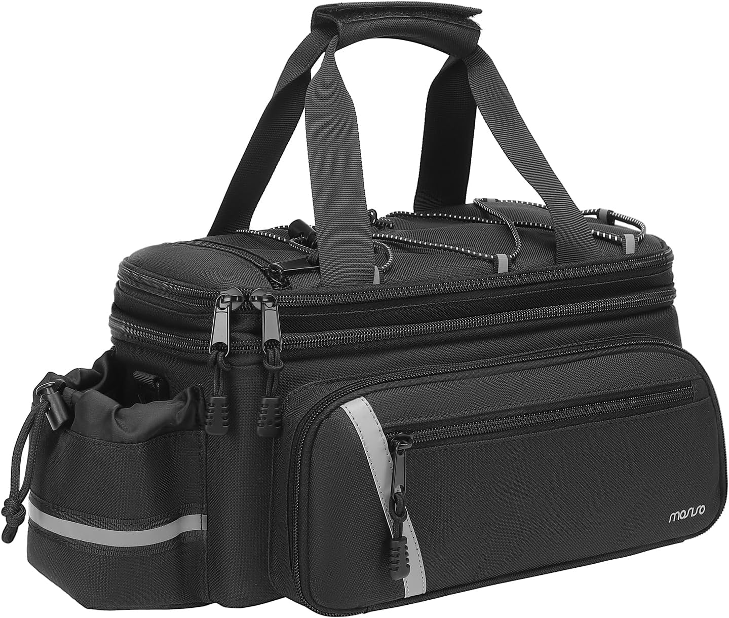 MOSISO Bike Rack Bag with Rain Cover, Bike Trunk Cooler Handag,Black