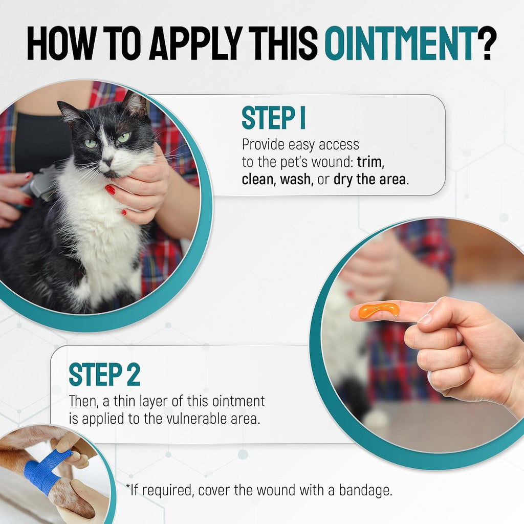 SILVER GRADE Dog Wound Care Ointment with Silver & Calendula for Scratches, Irritations, Bites – Feline & Canine Hot Spots Treatment in a Gel Form – Wound Antibiotic Ointment for Dogs & Cats – 2 Oz
