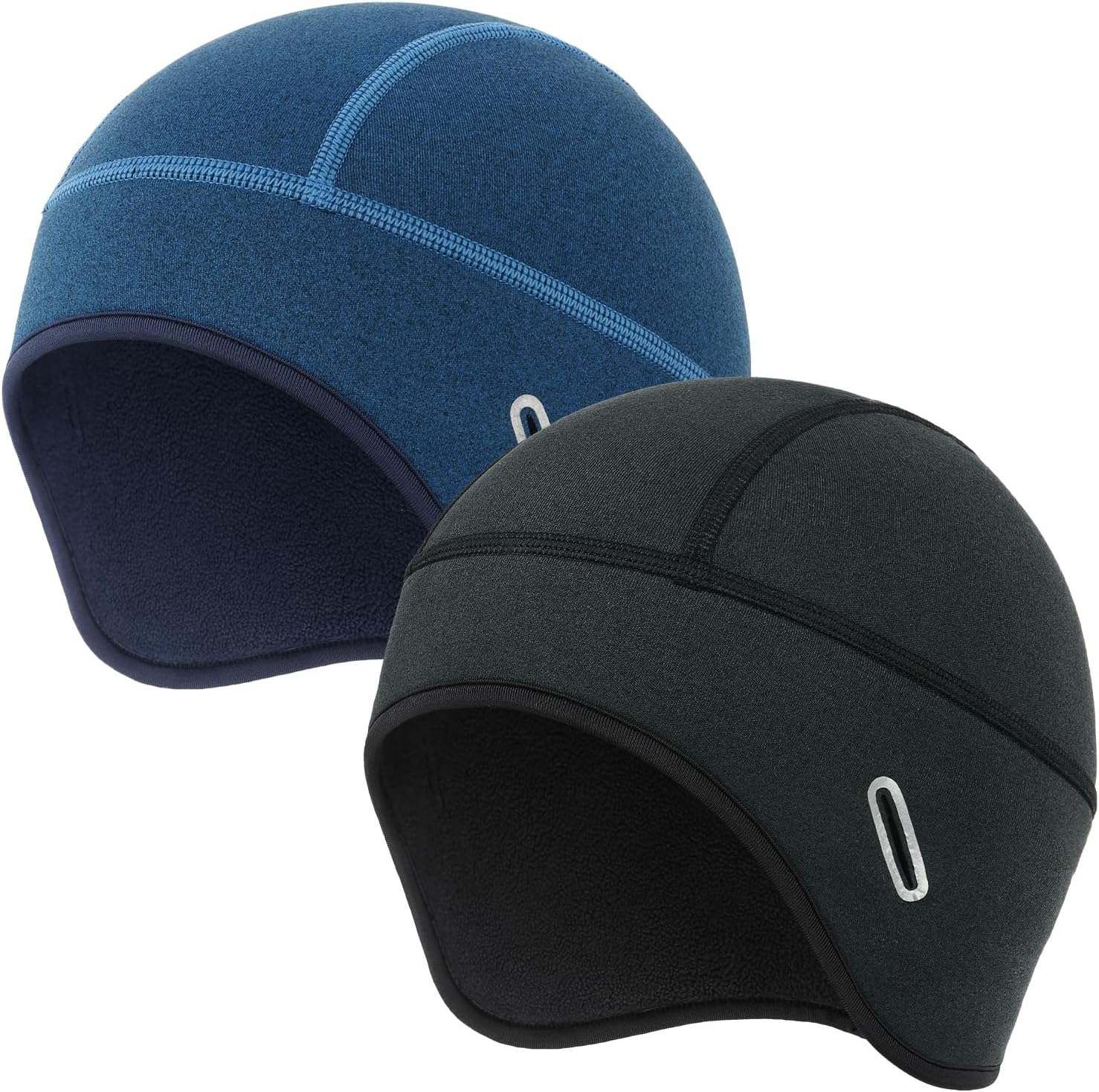 MELASA 2 Pack Winter Helmet Liner Skull Cap with Glasses Slots