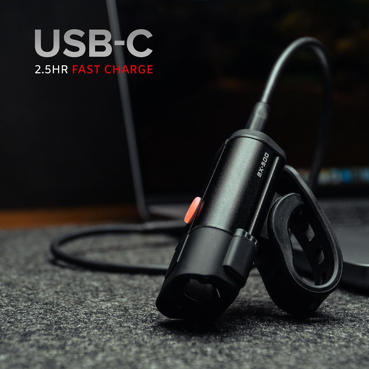 BX-500 Powerful USB-C Bike Lights Front & Back – New 500 Lumens LED - Bicycle Headlight & Taillight Set – USBC Rechargeable – Waterproof - Safety for Night Riding - (Optional - Premium Bike Bell)