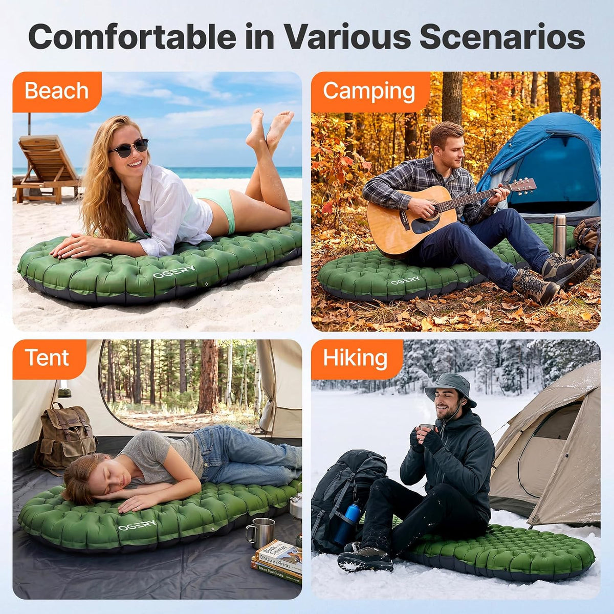 OGERY Sleeping Pad for Camping, R-Value 9.0 Insulated Sleeping Pad