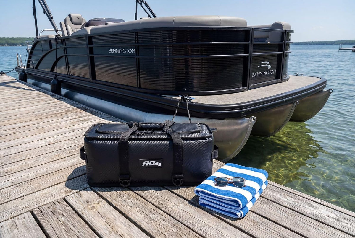 AO Coolers Stow-N-Go Carbon Soft Cooler, Low-Profile, Leakproof with High-Density Insulation, Holds Ice for 24 Hours