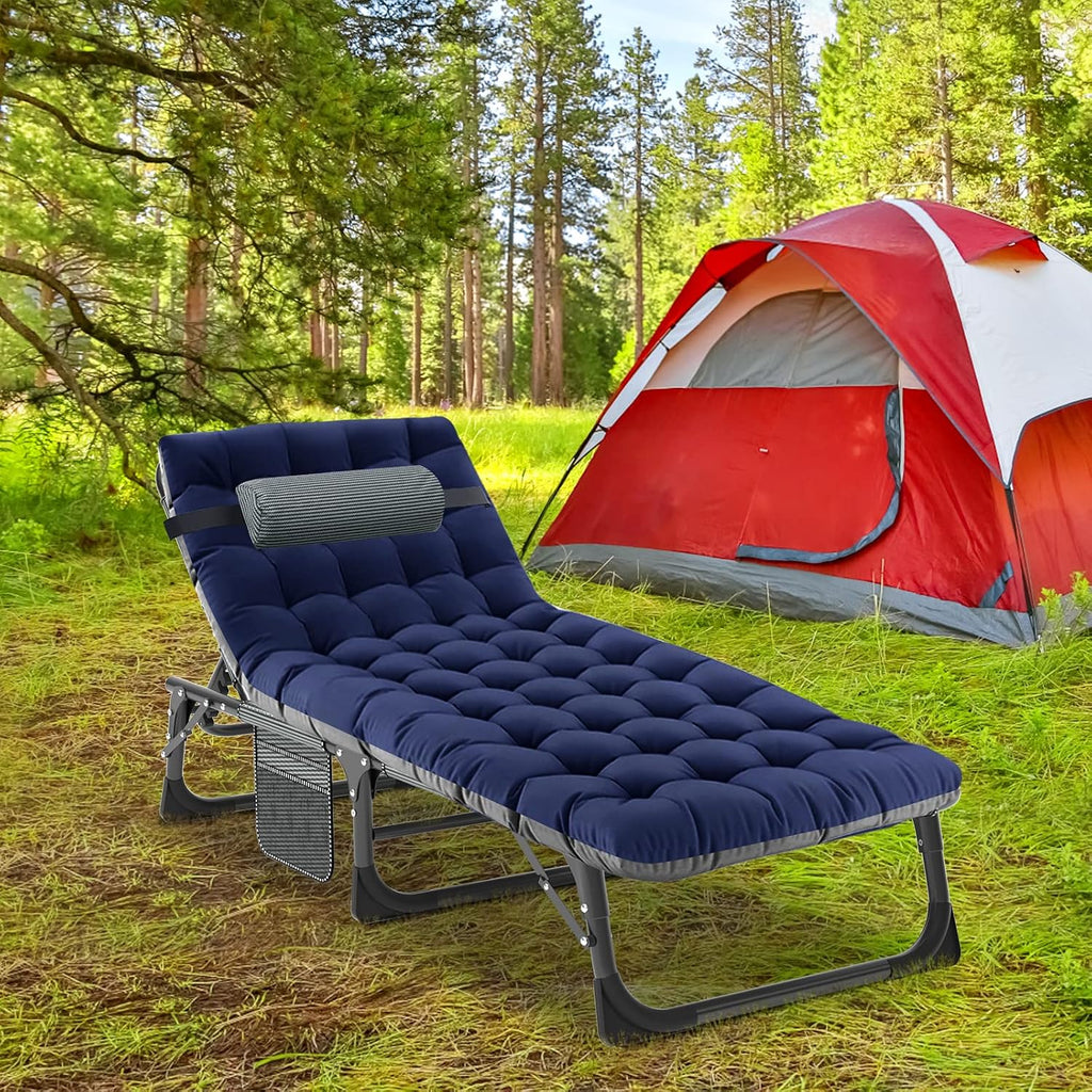 LILYPELLE Portable Folding Camping Cot with Mattress and Pillow for Adults