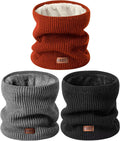 MSDC Winter Neck Gaiters for Men 3 Pack,Neck Warmer Men Women with Thermal Thick Warm Fleece Lined Cold Weather