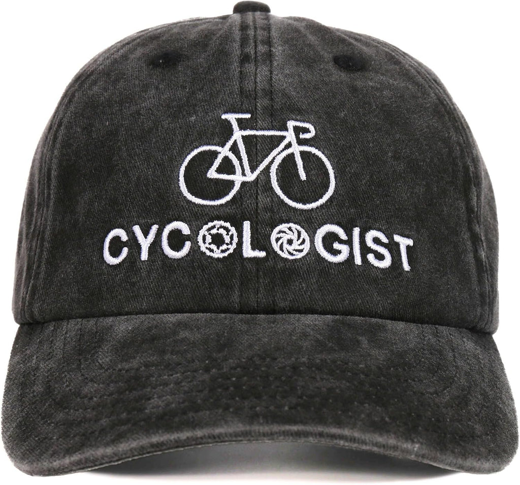 InnoBeta Cyclist Gifts for Men - Cycologist Bicycle Hat - Road Cycling Embroidered Baseball Cap Grey