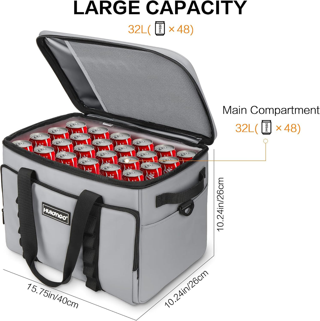 Hulongo Soft Sided Insulated Cooler Bag, 32L