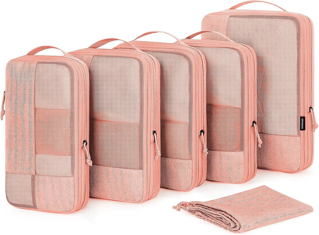 BAGSMART Compression Packing Cubes for Travel, 6 Set