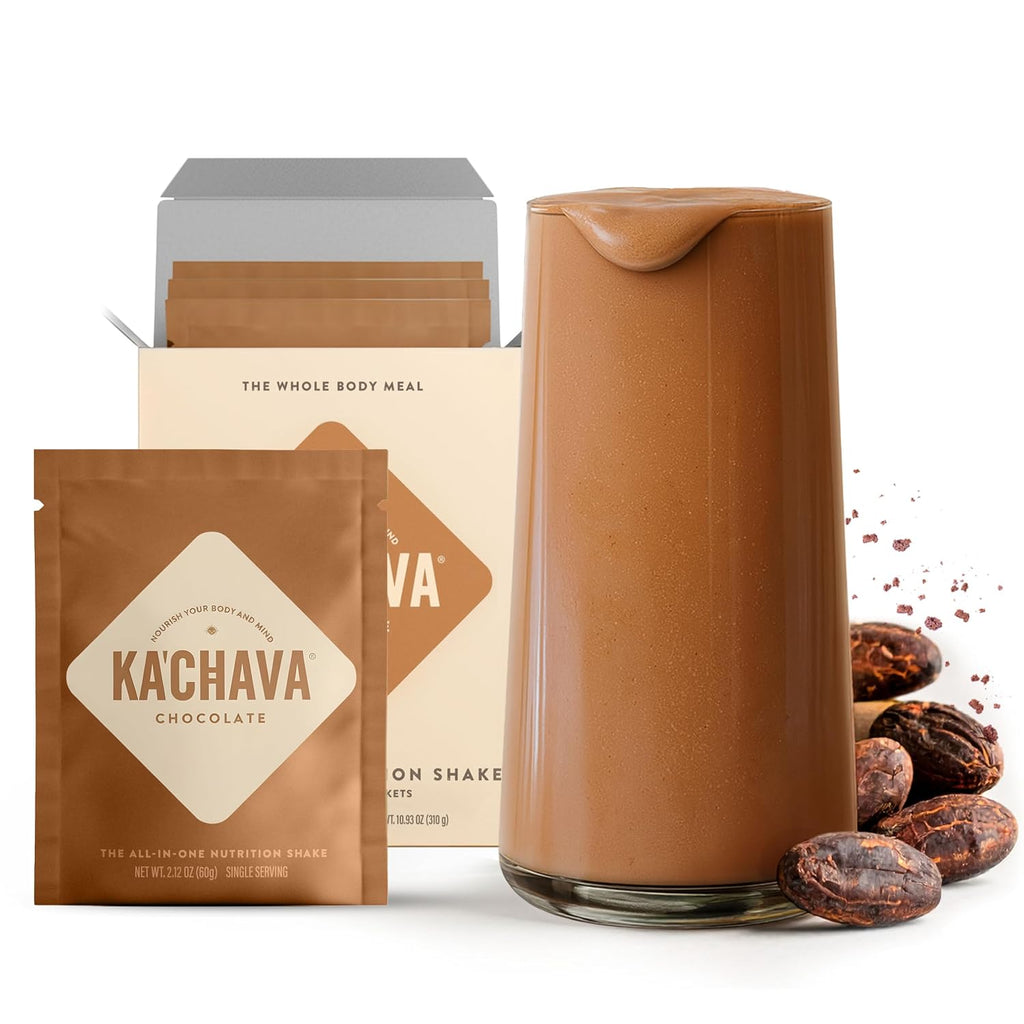 Ka'Chava Whole Body Meal Shake - Vegan Protein with 85+ Superfoods - Plant-Based Meal Replacement with Probiotics & Digestive Enzymes - Chocolate 5 Sachets
