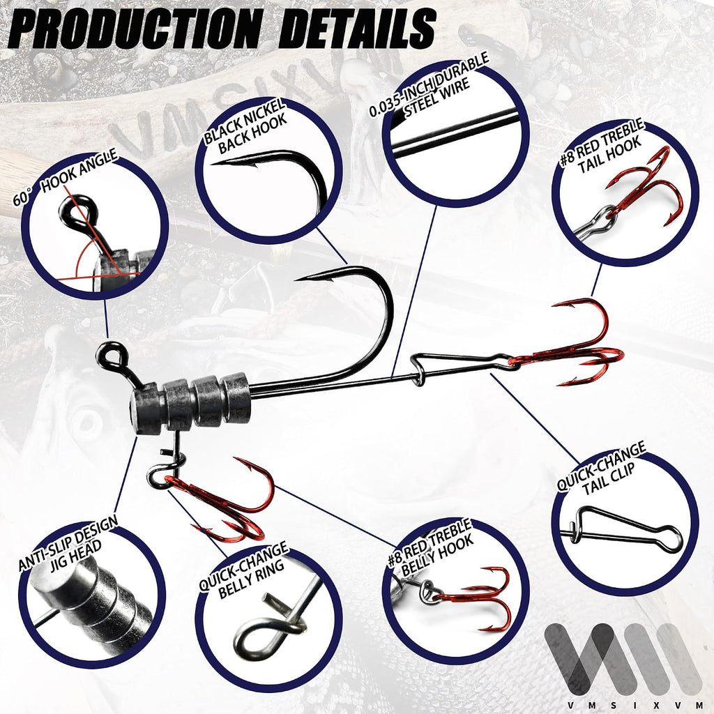 Tube Lures Jig Heads Hooks Tube Baits Worms for Bass Fishing