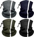 Winter Neck Warmer Gaiter: 4 Pack Hi Vis Reflective Face Cover